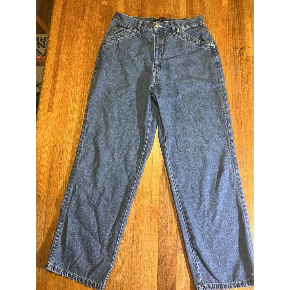 Vintage JG Hook Women 8 Petite Mom High Rise Tapered Preppy Thick 90s Denim Jean